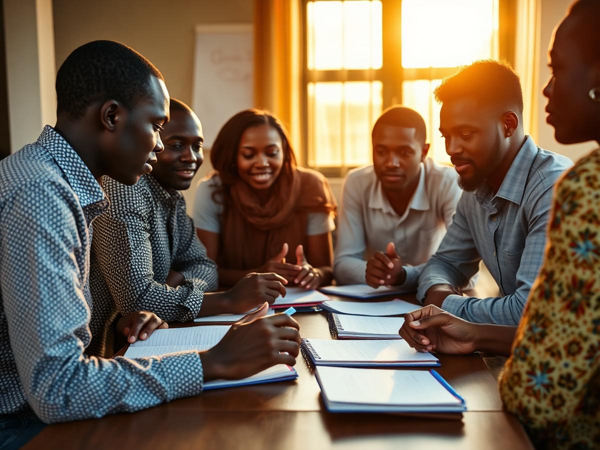 Jeunes leaders en réunion de travail